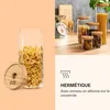 Bocal empilable avec couvercle en bambou 1 000 ml empilable Voir les images du produit 5