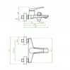Technical drawings with dimensions of a faucet. Anteprima dell’immagine prodotto