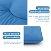 Collage of close-up shots of a blue mattress, with text overlays describing its features. Náhled obrázku produktu