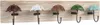 Clayre & Eef Appendiabiti da parete 5 ganci 60x10x12 cm Anteprima dell’immagine prodotto 2