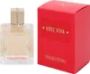A bottle of Valentino Voce Viva Eau de Parfum and its red packaging are displayed side-by-side against a white background. Voir les images du produit