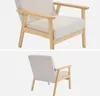 sweeek - Skandinavischer Sessel aus Holz und Cord - Creme Produktbild-Vorschau 3