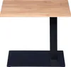 A modern side table with a wooden top and a black metal base. Produktbild-Vorschau
