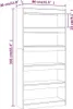 Libreria/divisorio nero 80x30x166 cm Materiale a base di Anteprima dell’immagine prodotto 7