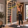 MAMOI Espaldera fitness con barra de dominadas, anillas Vista previa de la imagen del producto 5
