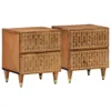 Nachtkastjes 2 st 40x33x46 cm massief mangohout Productafbeelding-voorbeeld 1