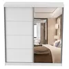 Armoire à portes coulissantes Armoire 203cm blanc/blanc mat Voir les images du produit 9
