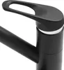 A close-up shot of a black kitchen faucet handle and spout. Podgląd zdjęcia produktu