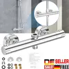 A collage of images showing a shower thermostat, its components, and installation instructions. Produktbild-Vorschau