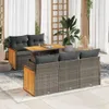 vidaXL 6-tlg. Garten-Sofagarnitur mit Kissen Grau Poly Produktbild-Vorschau 2