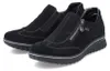 Rieker Damen Slipper en cuir véritable noir, Damen:39 EU Voir les images du produit 1