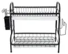 Livingandhome 2 Ebenen Geschirrabtropfgestell, Rostfreier Produktbild-Vorschau 3