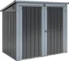 A grey metal storage shed with double doors. Náhled obrázku produktu