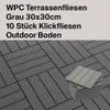 A stack of outdoor flooring tiles and a pattern of installed tiles. Náhled obrázku produktu