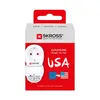The image shows the retail packaging of a travel adapter. Produktbild-Vorschau