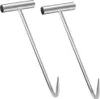 2er-Set Edelstahl-Schachtdeckelhaken 30 cm mit T-Griff für Produktbild-Vorschau 3