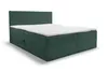A green boxspring bed with a white mattress and a headboard, shown from a side-angle on a white background. Produktbild-Vorschau