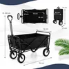 Diagrams and measurements of a black foldable wagon. Náhled obrázku produktu