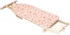 A wooden ironing board with a pink floral pattern cover, shown from a diagonal angle against a white background. Podgląd zdjęcia produktu