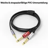 AUX Kabel 3.5mm Klinke zu 2*6.3mm Klinke - Klinkenkabel Produktbild-Vorschau 6