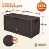 Lavička/skriňa na kolieskach Rato 310 L, hnedá, 119 x 48 x Náhľad obrázku produktu 9