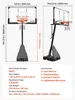 Panier de basket portable, hauteur réglable de 2,3 à 3,05 Voir les images du produit 7