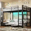 Lit mezzanine 140 x 200 cm avec armoire, éclairage LED et Voir les images du produit 5