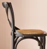 Hoker barowy z litego drewna i trzciny, szerokość 50 cm - Podgląd zdjęcia produktu 3