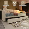 Modisches Samt-Sofabett 90x200 cm, mit USB-Leselicht & 2 Produktbild-Vorschau 5