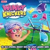A cartoon illustration of a grandmother playing a game where she is launching undergarments from a clothesline. Podgląd zdjęcia produktu