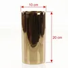 Keramická váza, zlatá, okrúhla, výška 20 cm, priemer 10 cm, Náhľad obrázku produktu 2