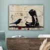 Wanddeko 80x60 cm - Banksy - Mädchen - Straßenkunst - Vogel Produktbild-Vorschau 4