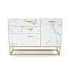 Sideboard Weiß Marmoroptik, Kommode mit 1 Tür und 3 Produktbild-Vorschau 1