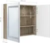 Mobiletto per specchio da bagno bianco e rovere 80 x 12 x Anteprima dell’immagine prodotto 8