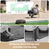 A collage showing a robotic lawnmower in action, a person relaxing while it works, and close-ups of lawn maintenance. Produktbild-Vorschau
