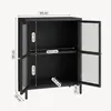 Sideboard ’Säkylä’ Stahl mit 2 Glastüren geriffelt 84 x 64 Produktbild-Vorschau 3