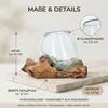 Windlicht aus recyceltem Glas auf Wurzelholz - Produktbild-Vorschau 5