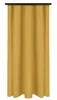 A yellow curtain hanging from a dark rod. Produktbild-Vorschau