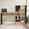 Písací stôl so skrinkou CITY 2 čierna / borovica Náhľad obrázku produktu 3