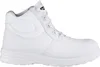 A studio shot of a single white work boot. Anteprima dell’immagine prodotto