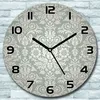 Wanduhr aus Glas Rund fi 30 Damast Floral grün Quarz Deko Produktbild-Vorschau 1