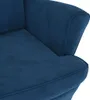 vidaXL Fauteuil à oreilles avec tabouret bleu velours Voir les images du produit 7