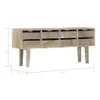Sideboard 140×30×60 cm Massivholz Mango Produktbild-Vorschau 7