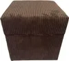 A brown corduroy ottoman is shown against a white background. Produktbild-Vorschau