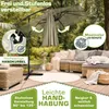 tillvex® Alu Parasol Rectangulaire Ø 330 cm Marron + Voir les images du produit 6
