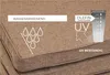 Close-up of fabric cushions, with text and icons indicating product features. Produktbild-Vorschau