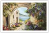 Poster - Poster ohne Rahmen - Haus Santorini Blumen - Produktbild-Vorschau 1