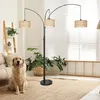 LED Stehlampe Rattan Stehleuchte Gewölbte Verstellbare Produktbild-Vorschau 5