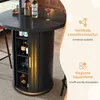 Kulatý barový stůl s úložným prostorem, barový stůl s Náhled obrázku produktu 14