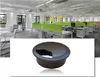 A collage showing an office interior and a close-up of a desk grommet. Podgląd zdjęcia produktu